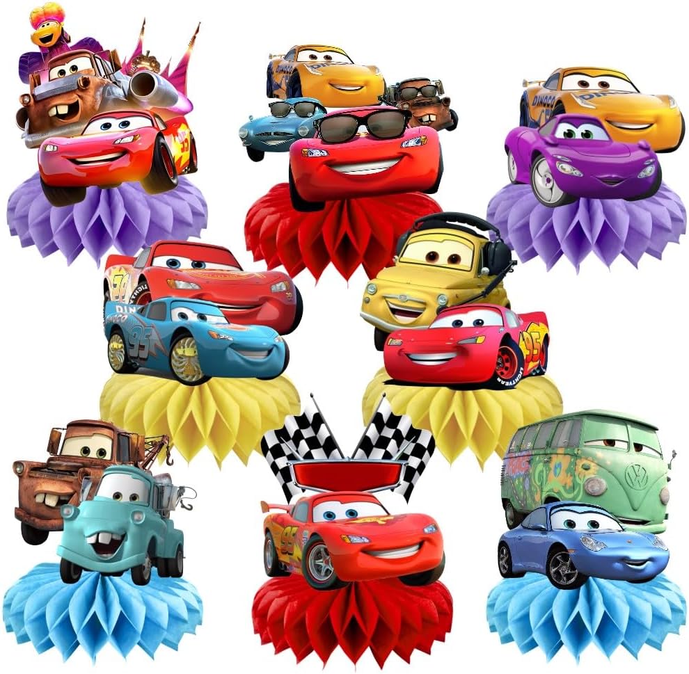 Lighting Mcqueen Decor - Centrotavola a nido d'ape a tema