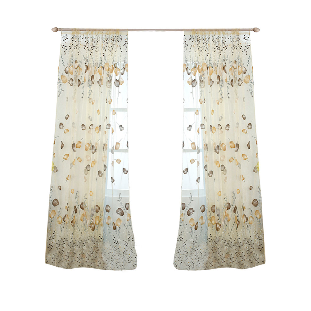 Kitchen Decor Lighting - Tende in Voile Tulipano 100x200cm, Semitrasparenti,