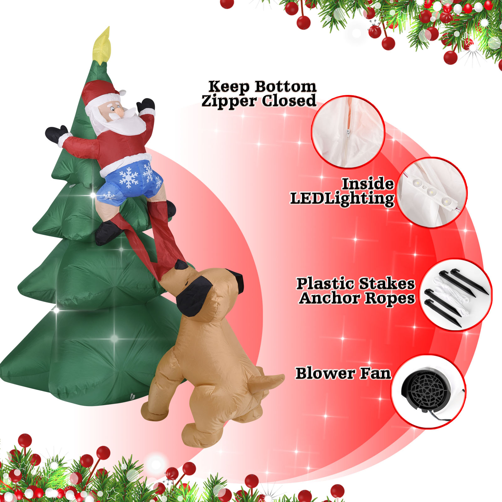 Cane gonfiabile di Natale con  - Lighting Tree Decor recensione e prezzo