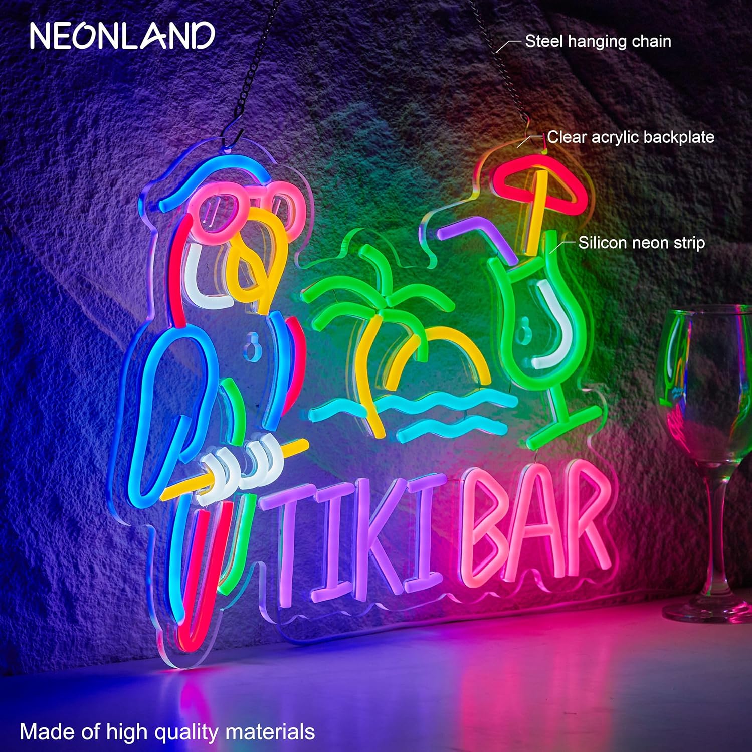 Insegna al Neon Tiki Bar con P - Lighting Tree Decor recensione e prezzo