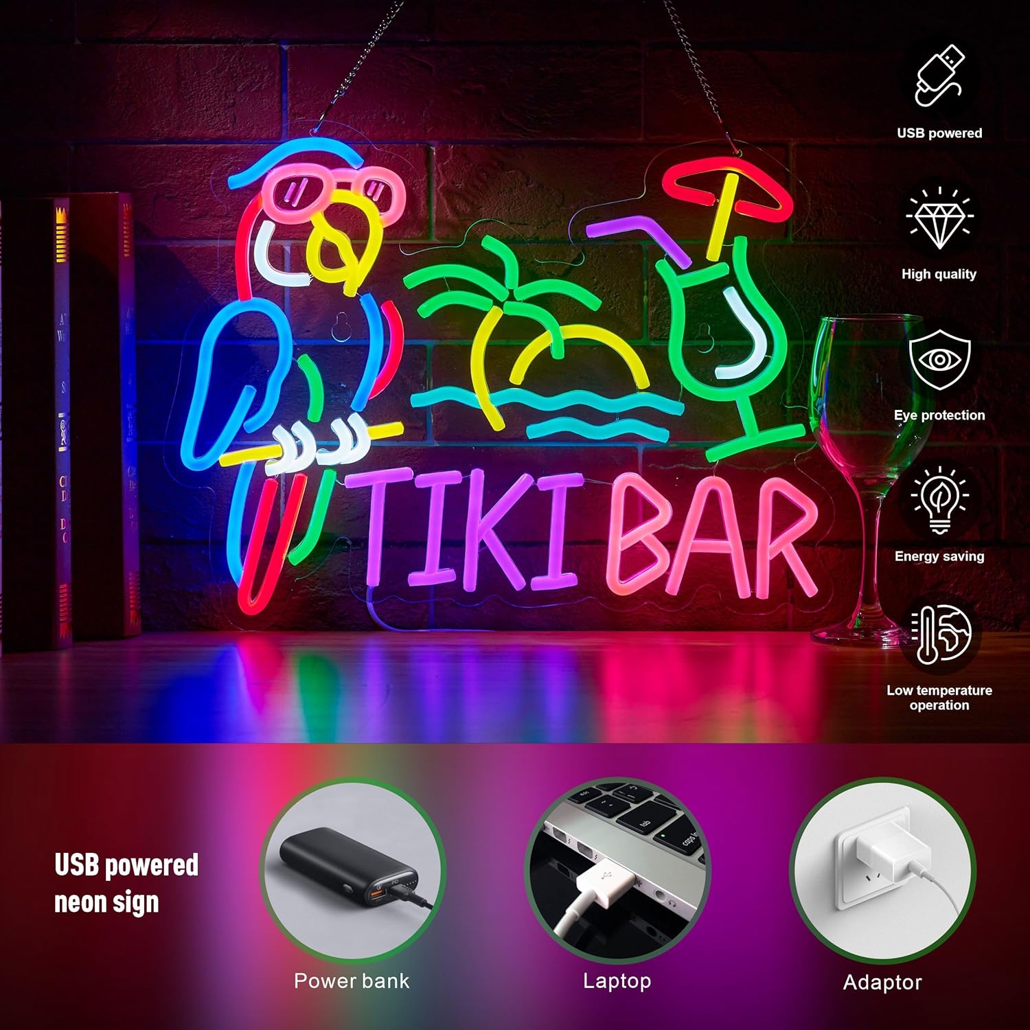 Insegna al Neon Tiki Bar con P - Lighting Tree Decor recensione e prezzo